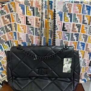 Badgley Mischka Black Quilted Shoulder Bag